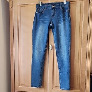 Blue Skinny Jeans with Stretch Mid-Rise